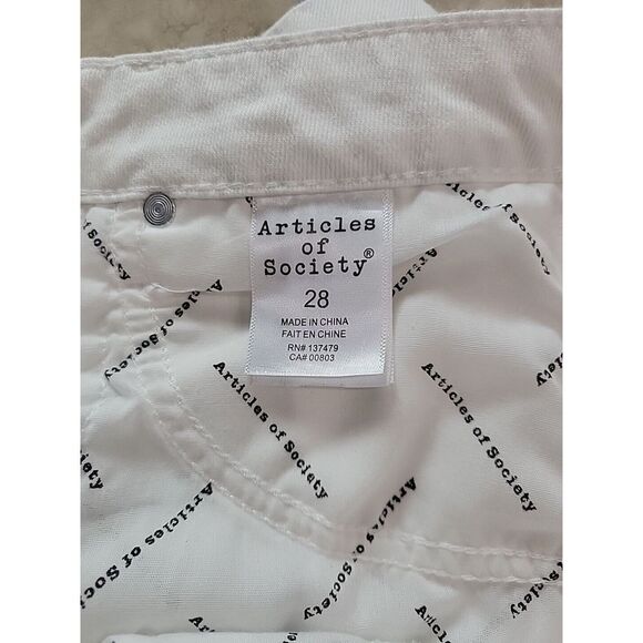 Articles of Society Meredith womens jean shorts white size 28 distressed fortuna - Picture 9 of 11